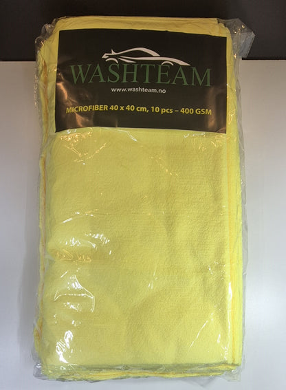 Washteam Microfiberklut Gul 40 x 40 400gsm 10 pk
